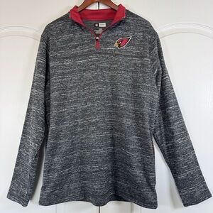 Arizona Cardinals NFL Team Apparel Quarter Zip Pullover Gray Red Large